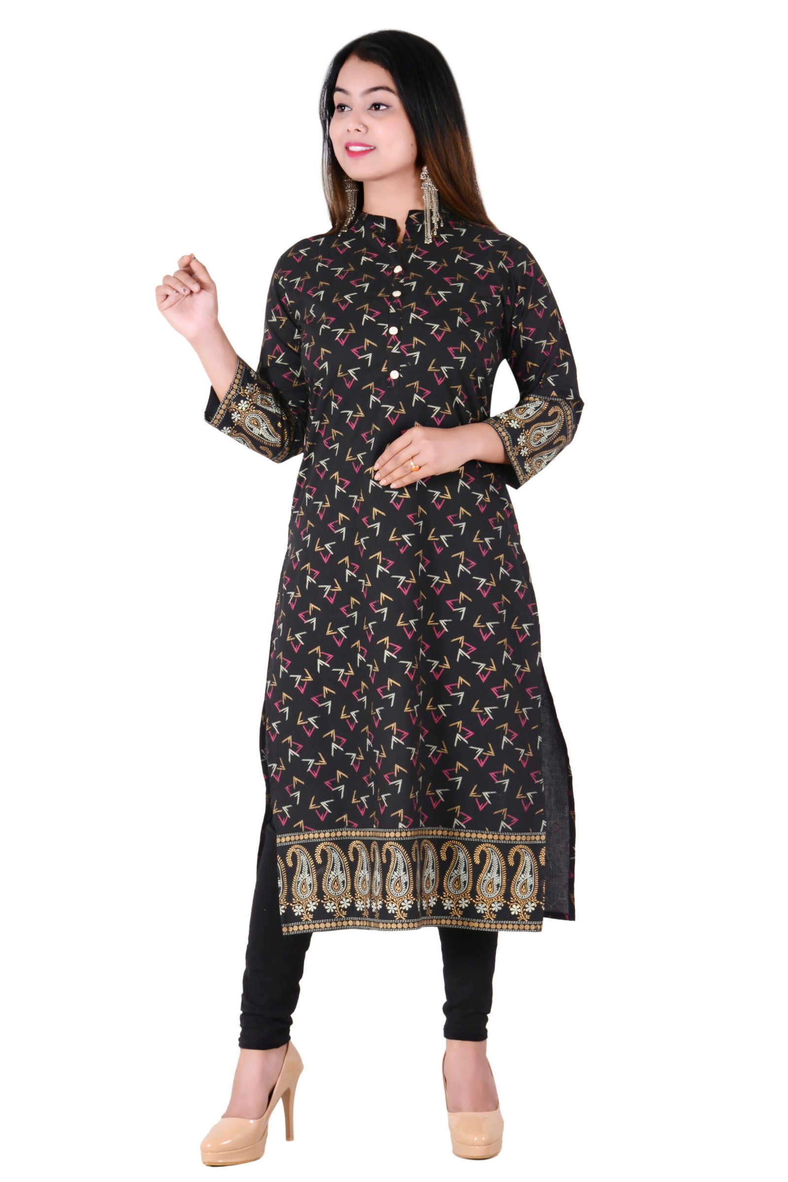 Elegant Black Printed Kurta